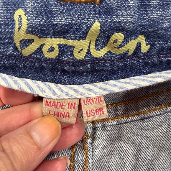 BODEN Button Front Denim Skirt Size 8R - Picture 2 of 7